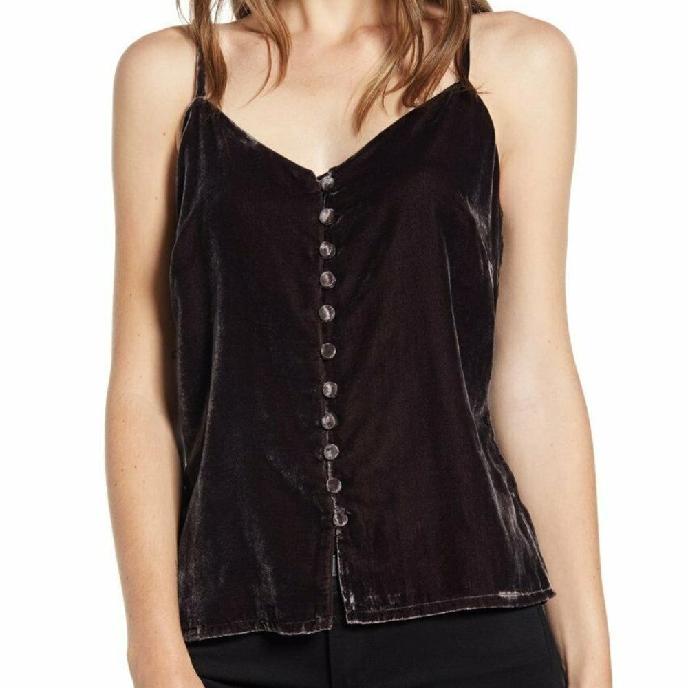 Cupcakes & Cashmere Delaine Velvet Tank Top M
